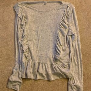 Women’s ruffled grey shirt